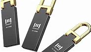 MOSDART USB 3.0 Waterproof 64GB Flash Drives 3 Pack Metal Keychain Data Backup Zip Drive Read Speed Up to 90MB/s USB3.0 Thumb Drive, 64 GB exFAT Jump Drive Memory Stick, Black