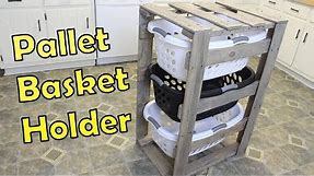 DIY Laundry Basket Holder Organizer - Pallet Projects