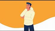 young man thinking animated stock video