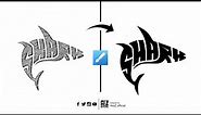 How to create Shark cut Vector Logo Design. Infinity Design pen tool tutorial. AtoZ official.