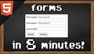 Learn HTML forms in 8 minutes 📝