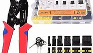 Amliber 709Pcs 43 Kits Waterproof Automotive Wire Connectors With Ratcheting Wire Crimper, 1/2/3/4/5/6 Pin Automotive Electrical Connectors With Wire Crimping Tool Kit