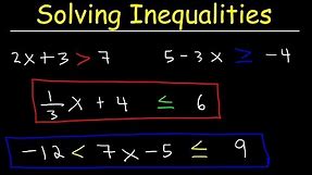 How To Solve Linear Inequalities, Basic Introduction, Algebra