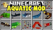 Minecraft AQUATIC MOD | MINECRAFT JAWS, TURTLES, SHARKS, FISH & MORE!!