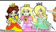 How To Draw Princess Peach From Super Mario | Cartooning Cute Drawings