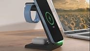 Wireless Charging Station, 3 in 1 Fast Desk Charging Station, Wireless Charger Stand for iPhone 15/14/13/12/11 Pro Max/X/Xs Max/8/8 Plus, AirPods 3/2/pro, iWatch Series 9/8/7/6/5/SE/4/3/2