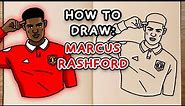 How To Draw: MARCUS RASHFORD (easy step by step tutorial)