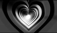 Neon Lights Love Heart Tunnel Gothic Black and White Heart and Romantic Abstract Background