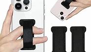 Cell Phone Finger Grip Strap Holder for Hand, Finger Strap Phone Holder, New Slim Finger Loop Selfie Grip Compatible with Most Smartphones - 2Pack(Black)
