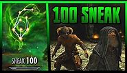 Skyrim Special Edition - How To Get 100 Sneak In 10 Minutes
