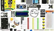 KEYESTUDIO Super Starter Kit for Microbit V2 V1.5 STEM Learning|Without Micro:bit Board,40 Lessons Tutorial,with T-Breakout Board,Breadboard,LCD Display etc.Education Kit for Kids Adults Beginners