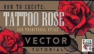 How to Create: Neo Tradtional Tattoo Rose Vector Tutorial