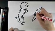 How to draw Graffiti Letter "I" on paper