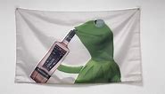 Kermit Pink Funny Flag Meme Banner Flag For Room Guys,3x5 ft Banner,Funny Poster Durable Man Cave Wall Flag with 4 Brass Grommets for College Dorm Room Decor,Outdoor Party