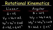 Rotational Kinematics Physics Problems, Basic Introduction, Equations & Formulas
