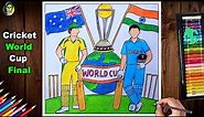 Cricket World Cup Final Match Drawing | Cricket World Cup Drawing | India vs Australia Match Drawing