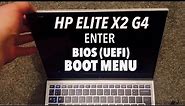 HP Elite X2 G4- How To Enter Bios (UEFI) Settings & Boot Menu Options
