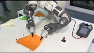 Dual-Arm Collaborative YuMi Robot makes paper aeroplanes - ABB Robotics