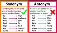 SYNONYM vs ANTONYM 🤔 | What's the difference? | Learn with examples