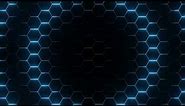 Abstract Futuristic Hexagons 4K Surface Motion Background Loop Sci-fi technology Blue Neon Light