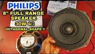 Philips 8 inch full range speaker | Octagonal shape | Old full range speaker unboxing #philips #tech