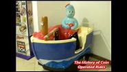 2000s Coin Operated Boat Kiddie Ride - In The Night Garden Iggle Piggle