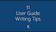 11 User Guide Writing Tips