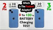 iPhone 20w 2 Pin vs 20w 3 Pin Adapter Battery Charging Test - Which is Fastest 20w iPhone Charger ?