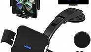 LAMJAD Wireless Car Charger Mount for Galaxy Z Fold 4/3 car Mount/Accessories,[Dual Coils] 15W Fast Charging Phone Holder for Galaxy Z Fold 4/3/2/S22 Ultra, iPhone 14/13/12 (S7 car Charger)