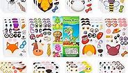 Make a Face Sticker for Kids 42 Sheets Make Your Own Animal Face Stickers 12 Animals and 6 Dinosaur Sticker Pads Set Gift of Festival Party Favor Supplies Art Craft Boys Girls School Reward