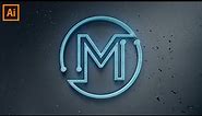M logo design illustrator