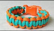 How to make Cobra Weave (Solomon Bar)two color paracord survival bracelet