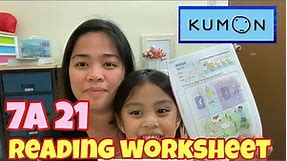 Day3: 7A 21 Actual Kumon Worksheets l Reading for beginners
