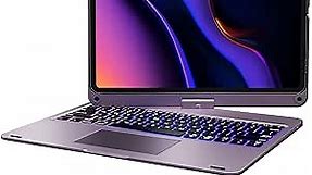iPad Pro 12.9 Keyboard 2022 New Swivel Keyboard Case with Trackpad for Apple iPad Pro 5th 4th 3rd Generation Smart Backlit Wireless Ergonimic Pencil Slot 360° Rotate - Purple Violet