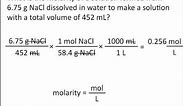 Molarity - Chemistry Tutorial