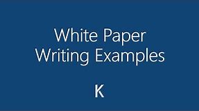 Examples of How to Write White Papers