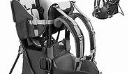 besrey Baby Backpack Carrier, Toddler Hiking Backpack with Safety 3-Height Seat, Adjustable Straps&Waist Belt, Foldable Frame Lightweight Large Capacity Child Carrier for Hiking Black
