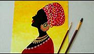 African women silhouette Painting || Beautiful African Lady || Statement wall decor ideas
