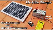 12v Solar Battery Charger using CC CV Buck Converter Controller | 12v 7Ah lead acid | POWER GEN