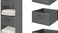 MAX Houser 6 Tier Shelf Hanging Closet Organizer, Closet Hanging Shelf with 2 Sturdy Hooks for Storage, Foldable (Grey-D3)