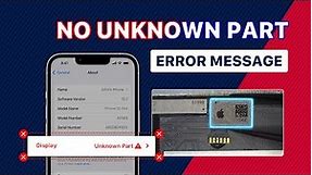 How to Remove iPhone (12 mini/12 Pro Max) Unknown Part Alert by Aftermarket Screens