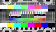 TV tuning table, tv no signal screen, noise background with colorful stripes, rounds and color sample, glitch effect and noise static television. Full hd 1080p VFX loop video effect 10 seconds.