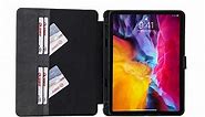 Genuine Leather Handmade iPad Pro 11" Magnetic Closure Case with Separeted Compartments and Card Slots for women & men iPad Pro (3rd Gen 2021) (2nd Gen 2020) (Black)