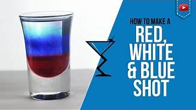 Red, White and Blue Shot - How to make a Red, White and Blue Cocktail Recipe by Drink Lab (Popular)