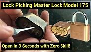 🔒Lock Picking ● Open Master Lock 4-Digit Combination Padlock in 3 Seconds! Model 175