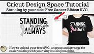 Cricut Design Space Tutorial-How to Upload & Arrange this Week's Free Cancer Ribbon SVG.