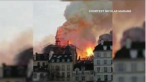 Notre Dame Fire: The Exact Moment the Historic Cathedral's Spire Collapses | NBC New York