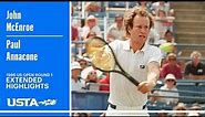 John McEnroe vs. Paul Annacone Extended Highlights | 1986 US Open Round 1