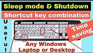 sleep mode or shut down shortcut key for windows Laptop or desktop |Useful time saving on windows 10