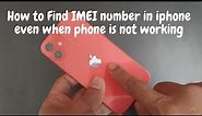 How to Find IMEI number in iPhone even when phone is not working